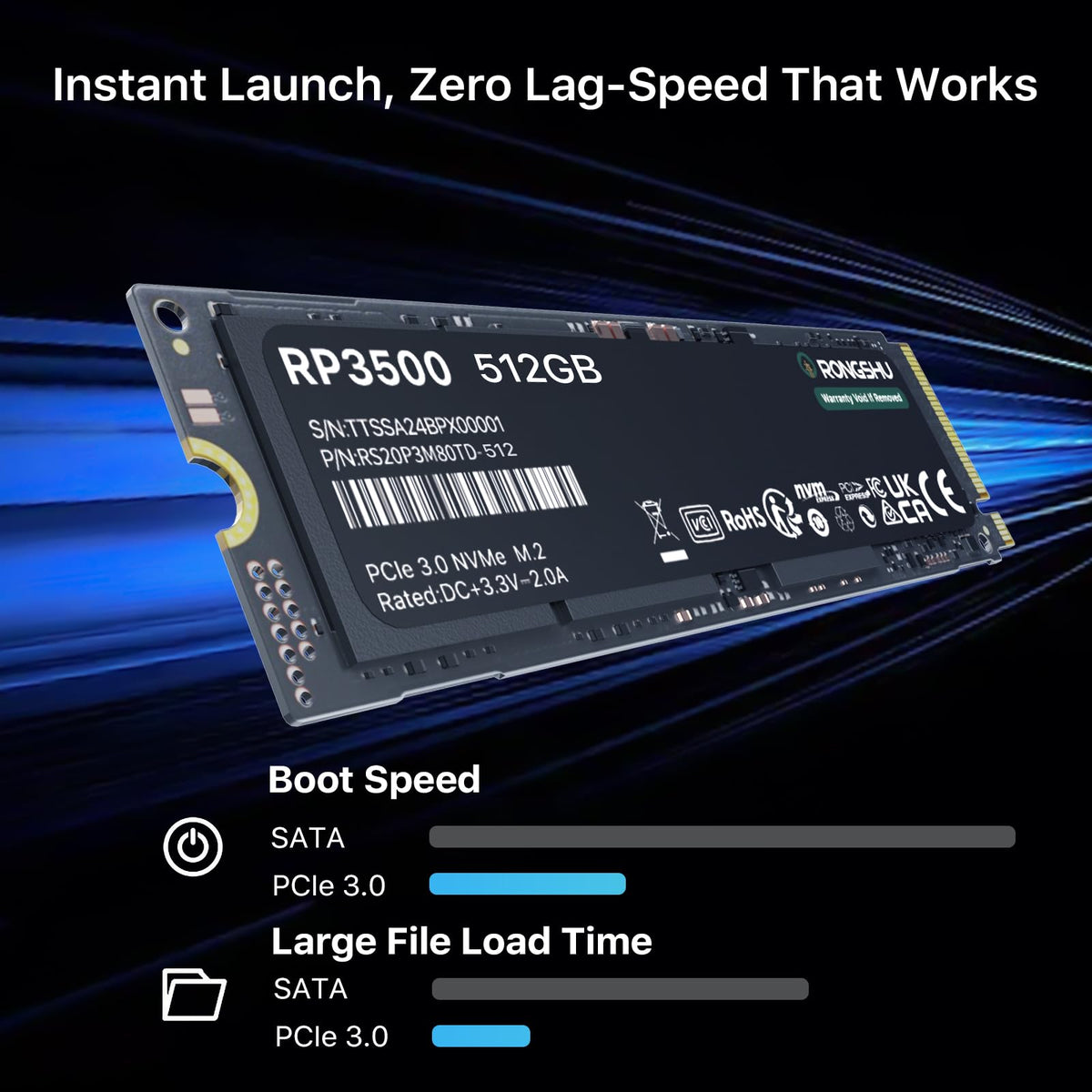 512GB NVMe M.2 PCIe Gen 3×4 Internal SSD C8888