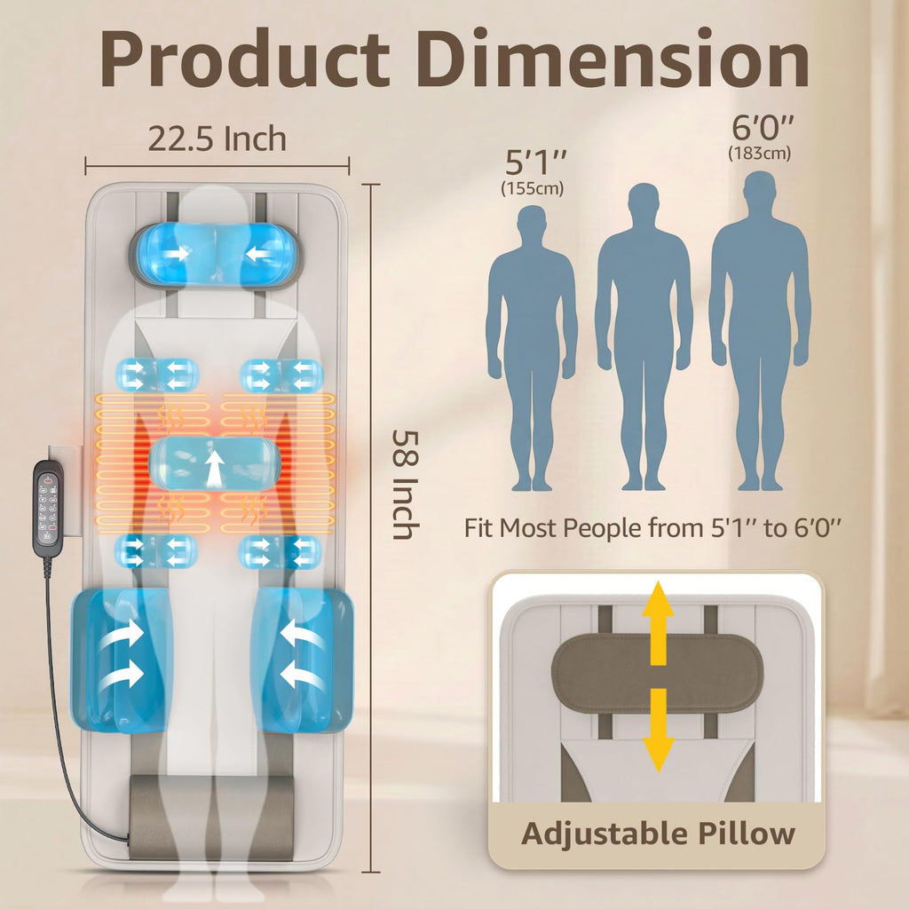 Full Body Massage Mat with Heat, Foldable L735
