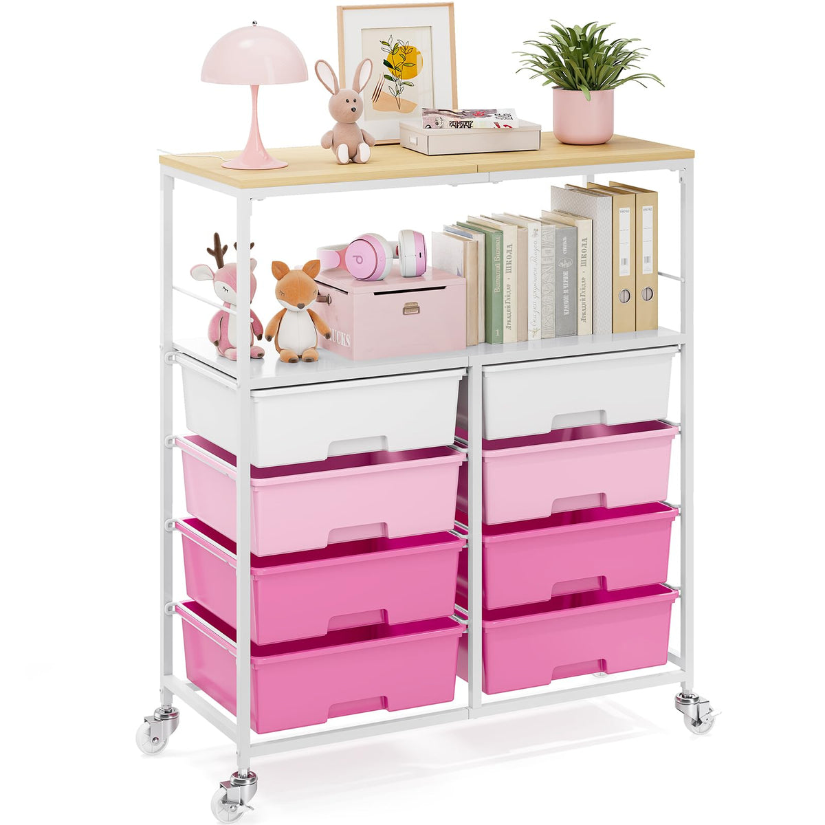Rolling Storage Cart with 8 Drawers H4530
