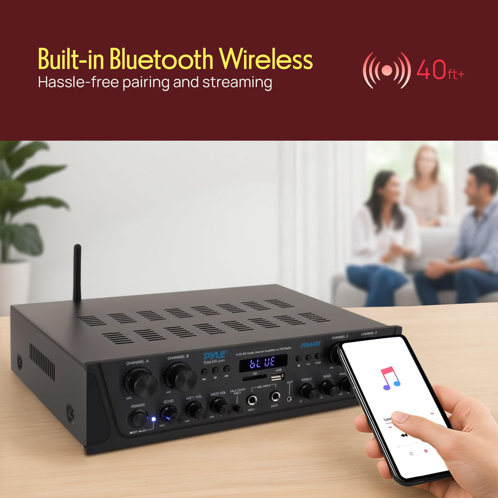 4-Channel Audio Amplifier with Bluetooth M2324