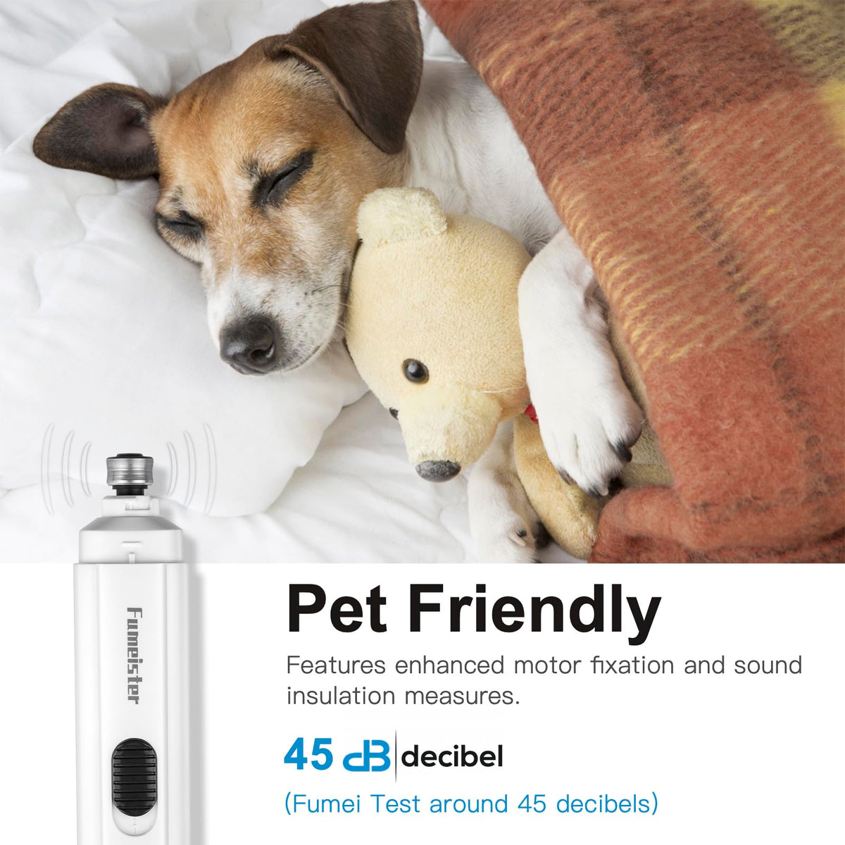 Quiet 2-Speed Type-C Rechargeable Dog Nail Grinder U30727