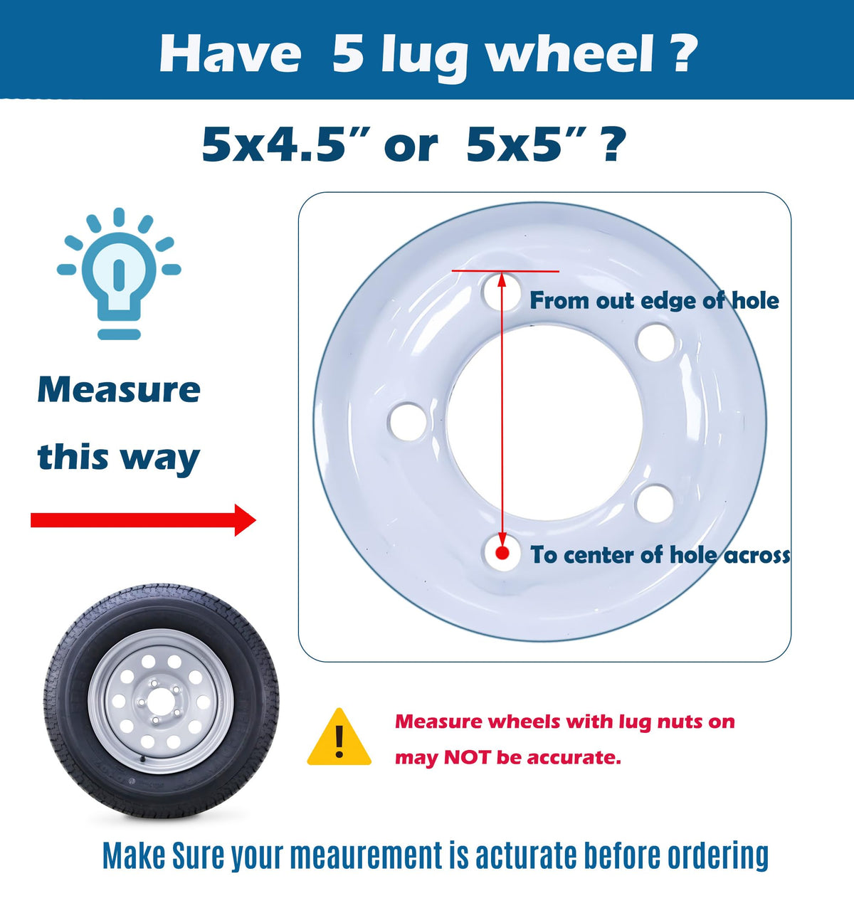 Trailer Tire Wheel ST205/75R15 8-Ply Silver Rim D694230