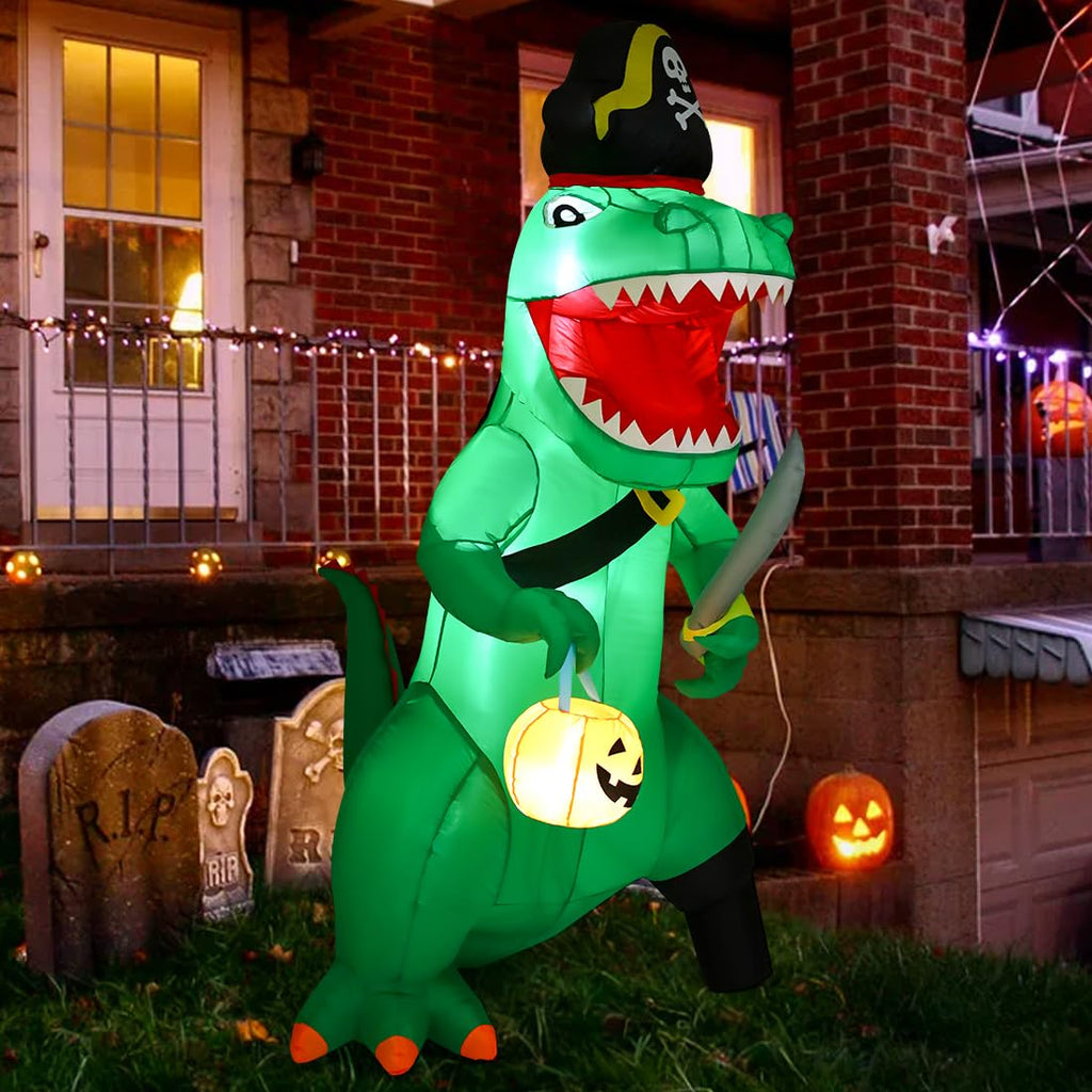 7 FT Halloween Inflatable Dinosaur with Built-in LEDs Y109