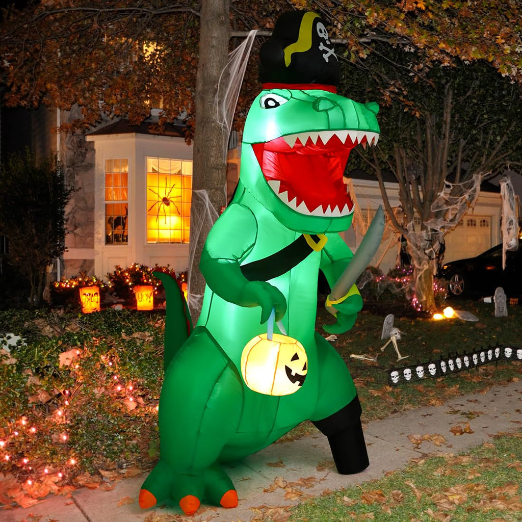 7 FT Halloween Inflatable Dinosaur with Built-in LEDs Y109