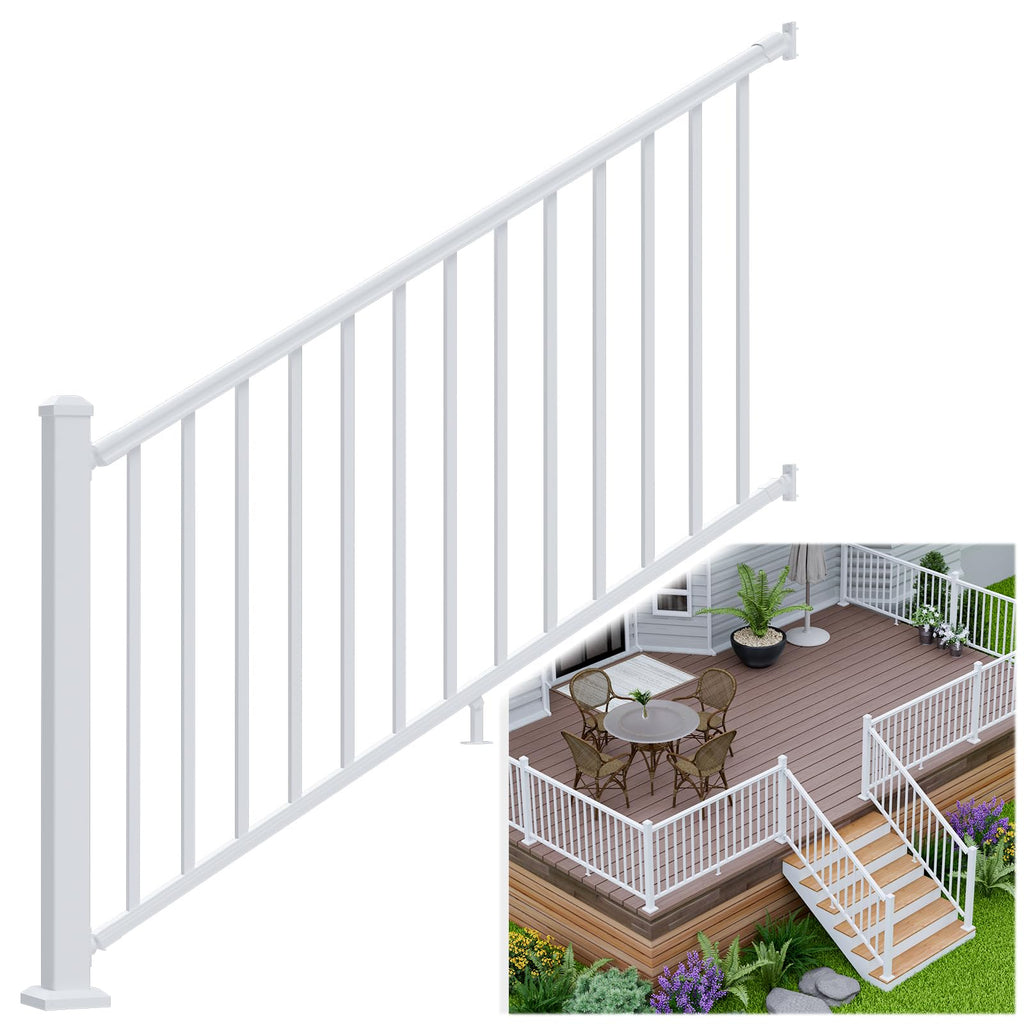 White Modular Stair Railing Kit S7643