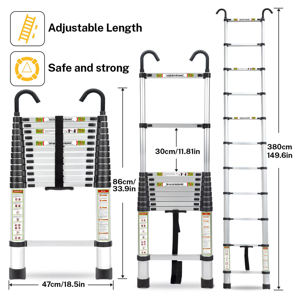 12.5 FT Aluminum Telescoping Ladder N6826