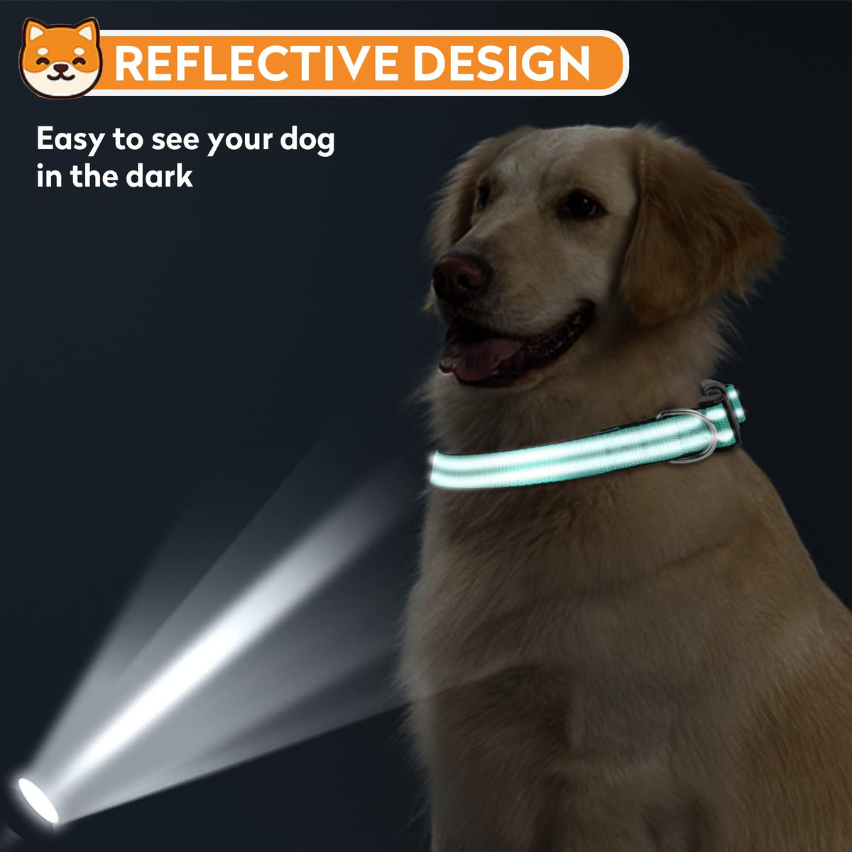 Reflective Adjustable Soft Neoprene Padded Dog Collar O815