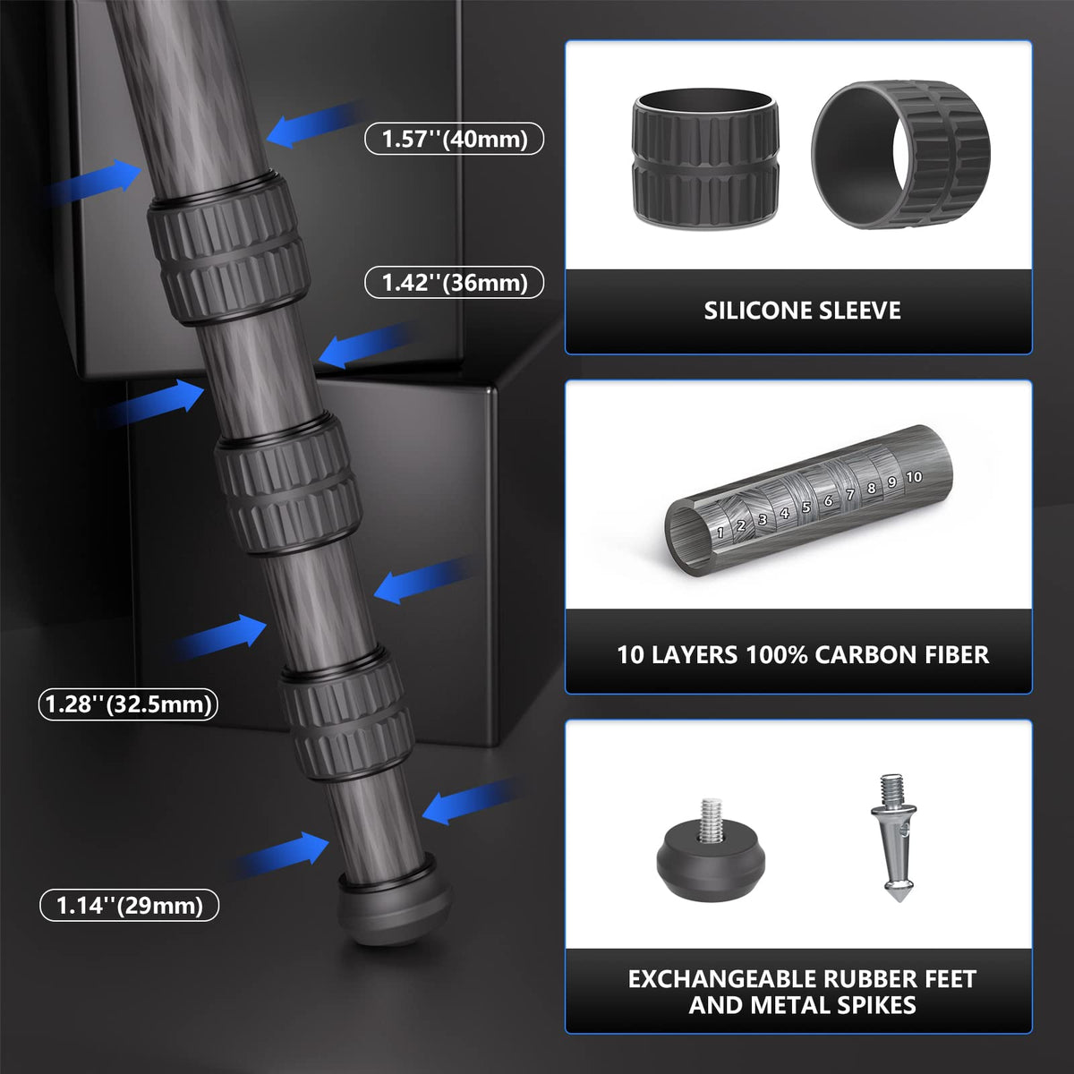 Carbon Fiber Tripod with 75mm Bowl and Adapter K61102