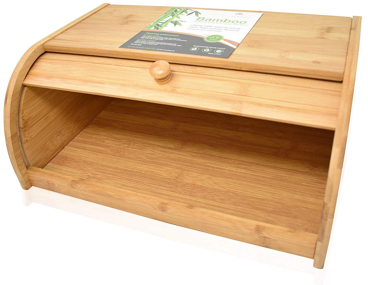 Natural Bamboo Roll Top Bread Box B13675