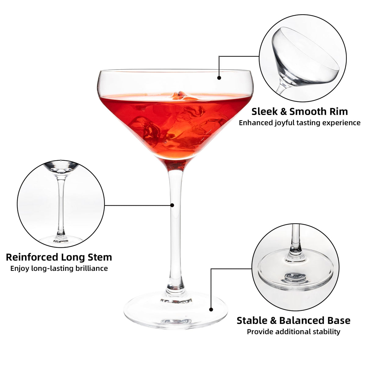 12Oz Martini Glasses Set of 6 H9718
