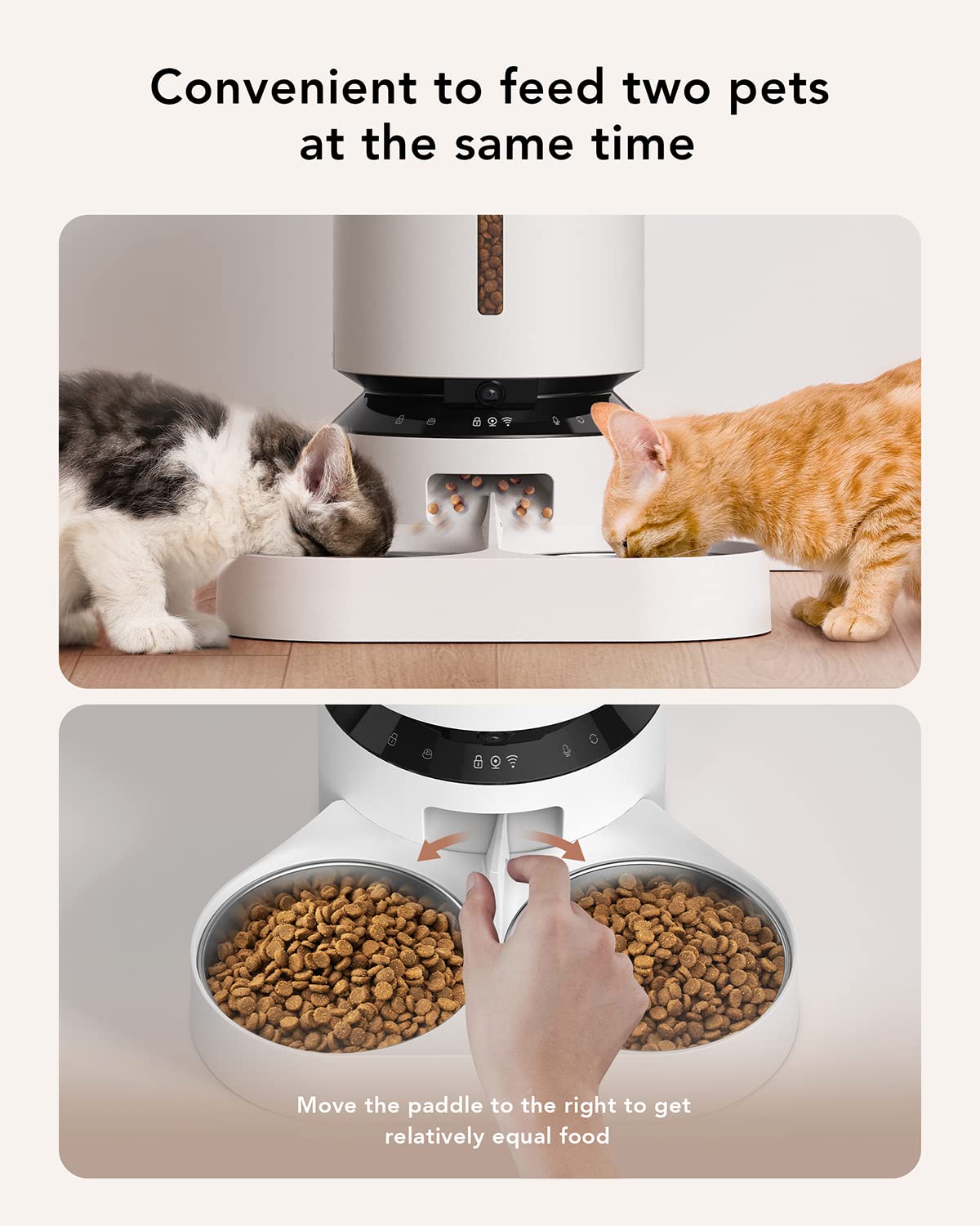 Automatic Cat Feeder with Camera 1080P HD Video 5G WiFi 2-Way Audio C146