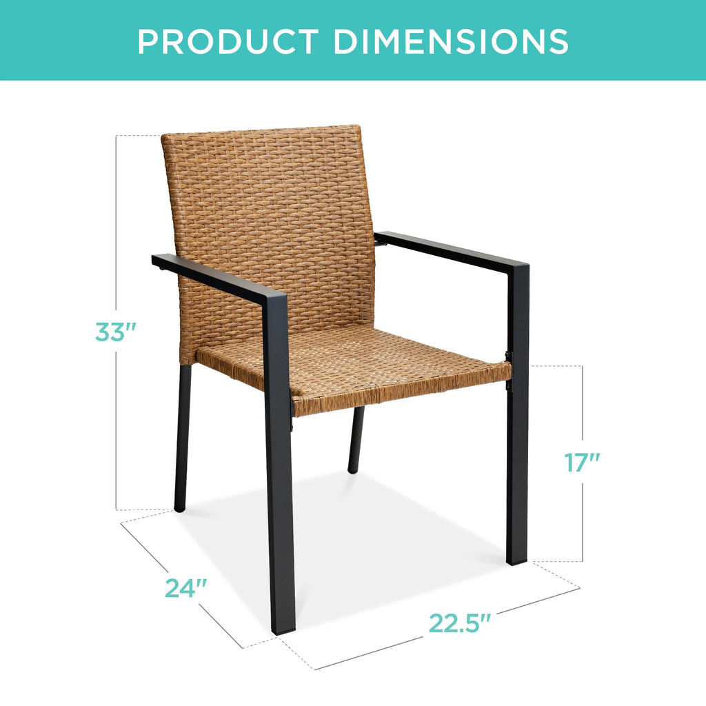 Set of 2 Stackable Outdoor Wicker Dining Chairs N494
