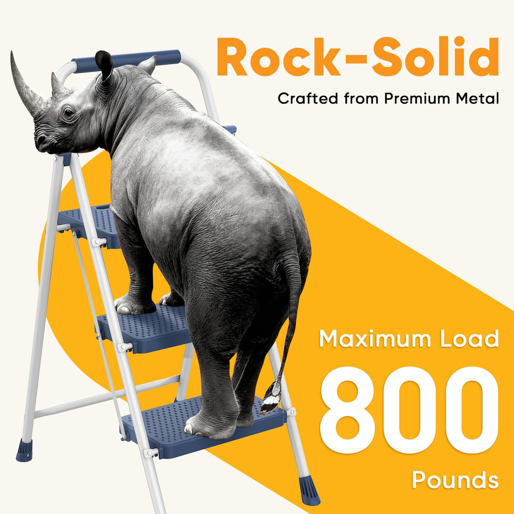 3 Step Folding Step Stool with Safety Lock L828