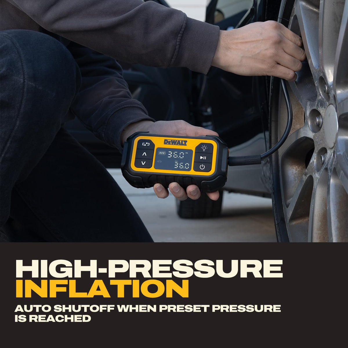 Portable 150 PSI 12V Tire Inflator with Digital Pressure Gauge O751