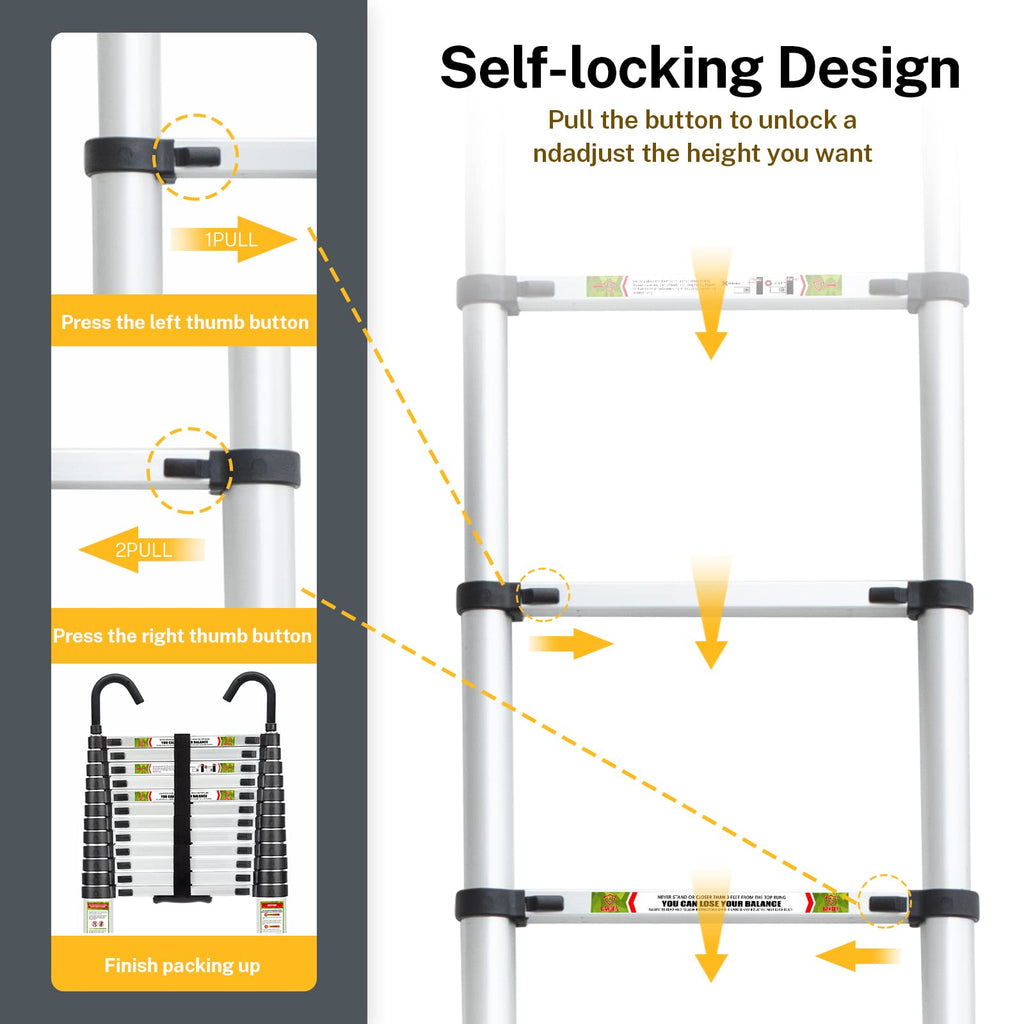 12.5 FT Aluminum Telescoping Ladder N6826