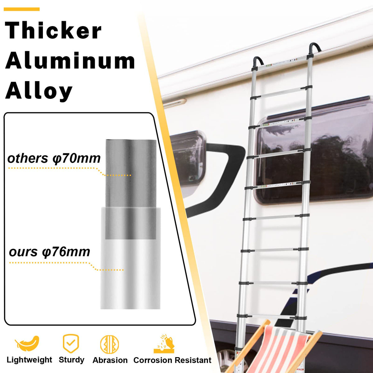 12.5 FT Aluminum Telescoping Ladder N6826