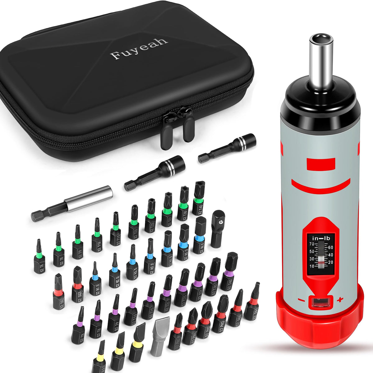 Torque Screwdriver Set 7.91 N·m 1/4" Drive with 40 S2 Bits D910