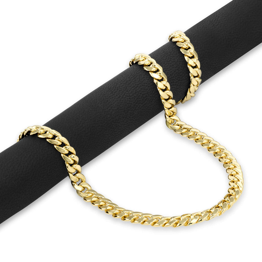 10k Yellow Gold Cuban Link Chain Necklace W263310
