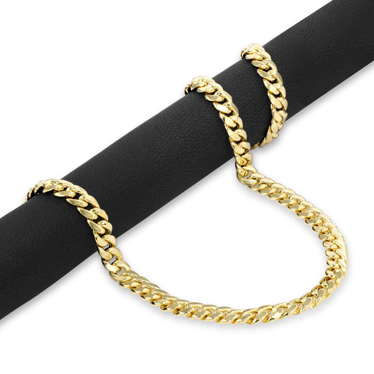 10k Yellow Gold Cuban Link Chain Necklace W263310