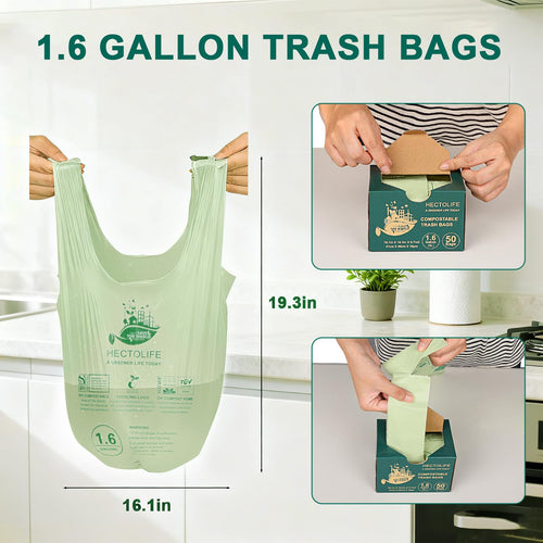 1.6 Gallon 100 Count Compostable Bags V621