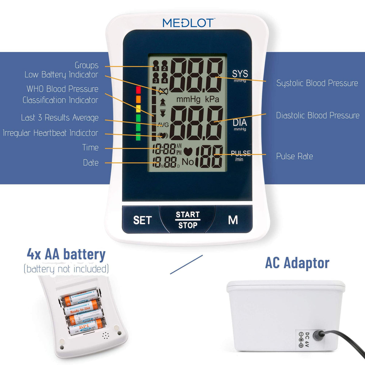 Automatic Upper Arm Blood Pressure Monitor with Large Cuff J838
