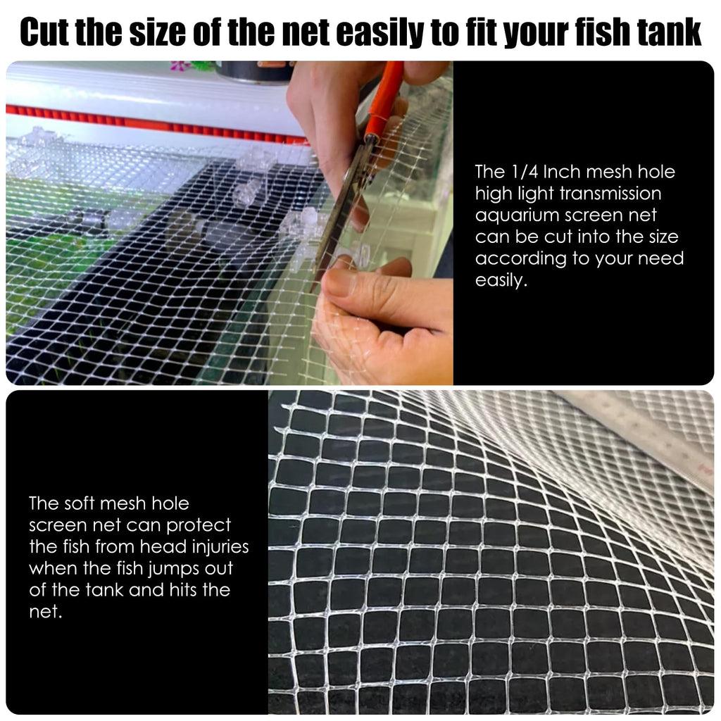 Transparent Mesh Aquarium Lid Cover 5.12 Feet X 3.37 Feet K526858