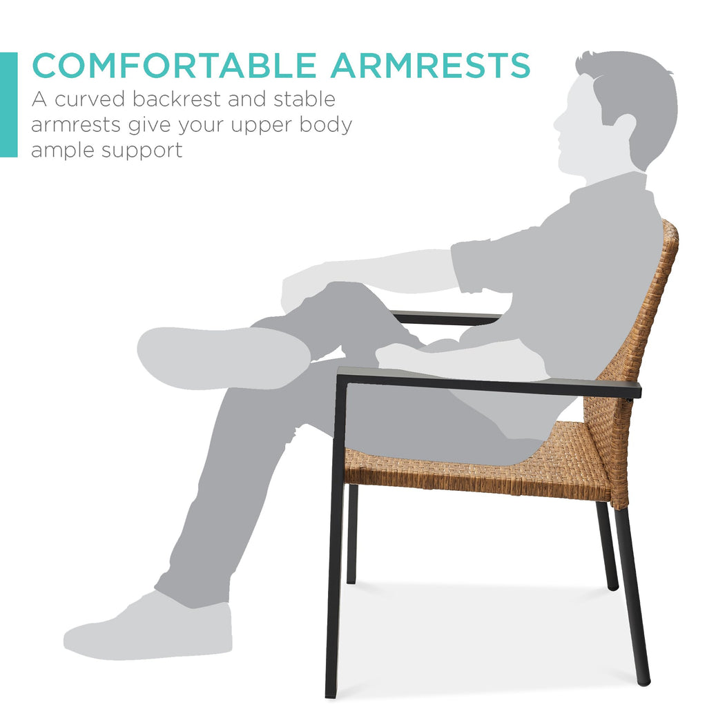 Set of 2 Stackable Outdoor Wicker Dining Chairs N494