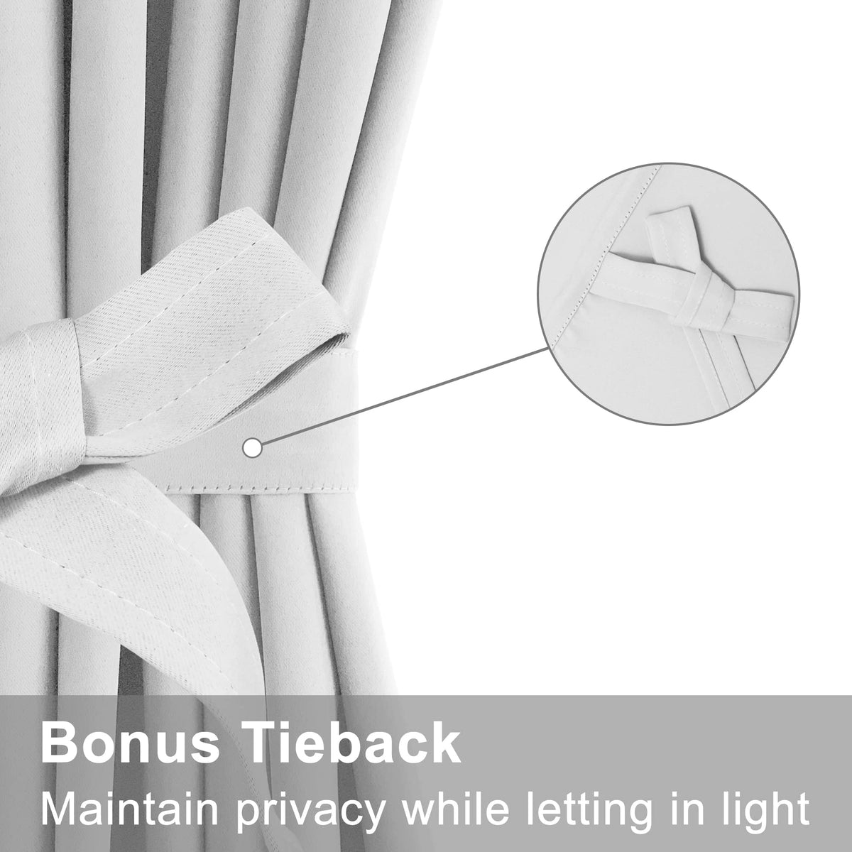 Door Curtains, Thermal and Room Darkening Curtains, Rod Pocket Blackout Curtains, 25 x 40 inches, Greyish White, 1 Panel L649