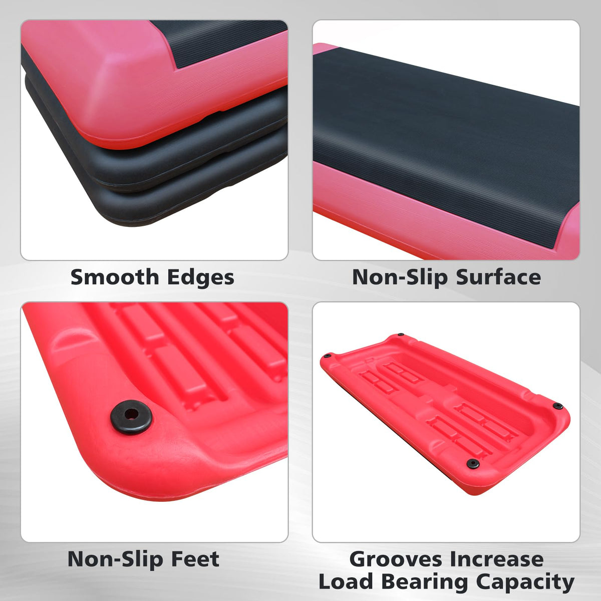 28.5'' Adjustable Aerobic Step Platform with 4 Stackable Risers Z365