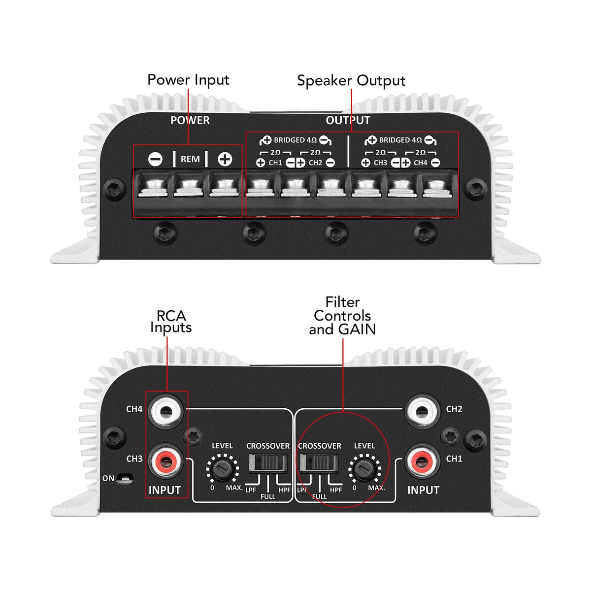 400 watts RMS 4 Channels Car Audio Amplifier O87737