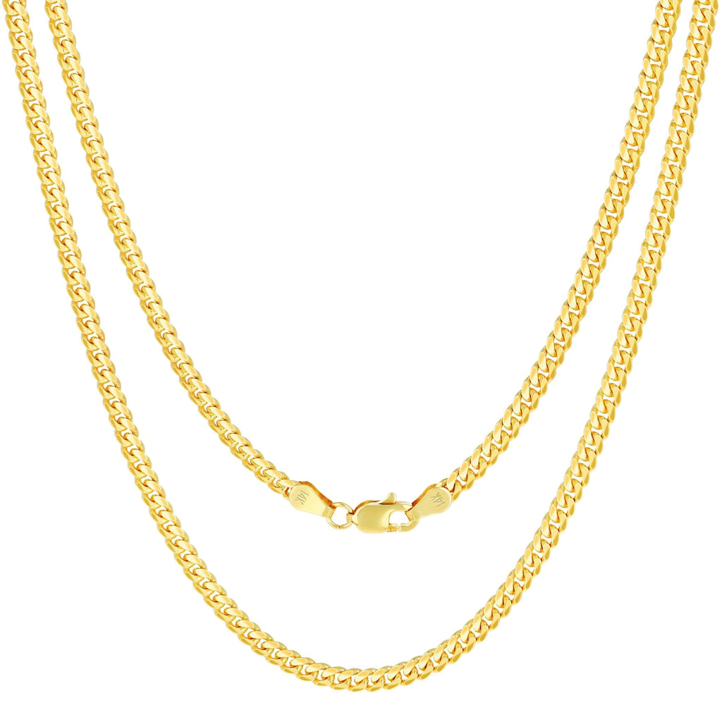 14K Yellow Gold Cuban Link Chain Necklace D463