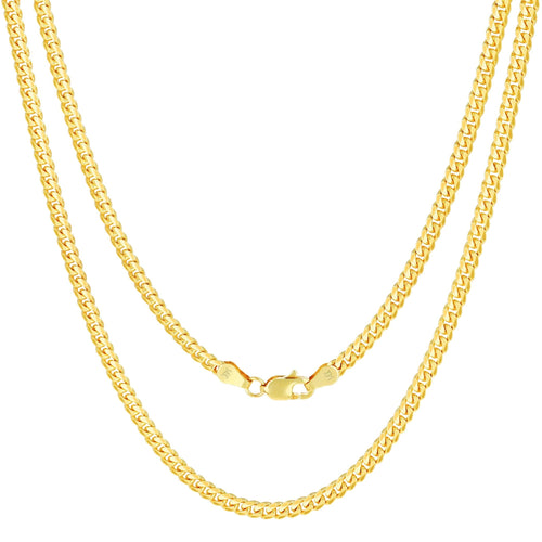 14K Yellow Gold Cuban Link Chain Necklace D463