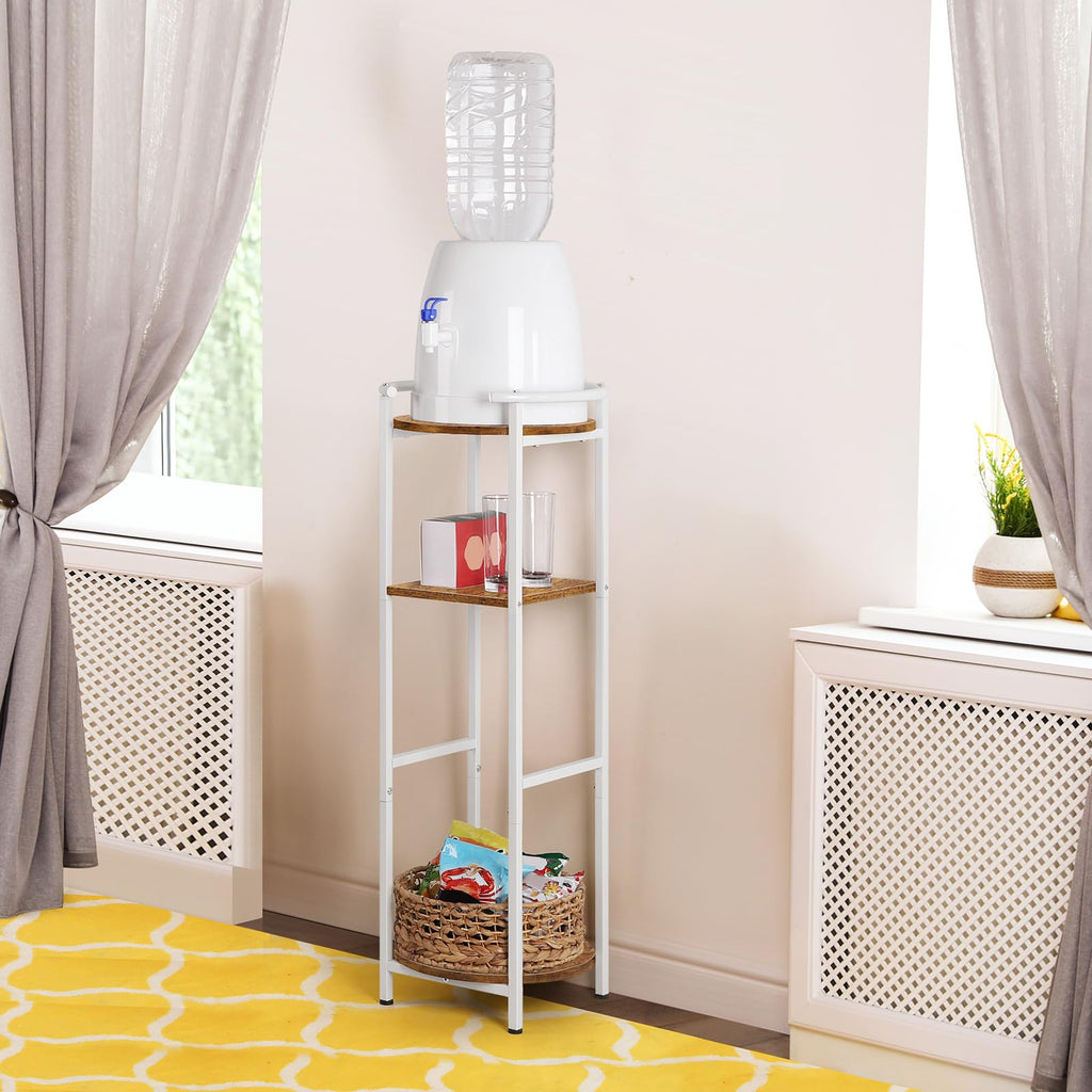 3 Tier Freestanding Water Dispenser Stand with Ceramic Crocks, White Z736