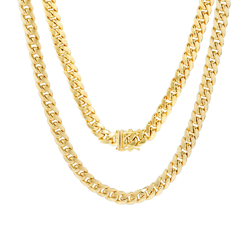 10k Yellow Gold Cuban Link Chain Necklace W263310