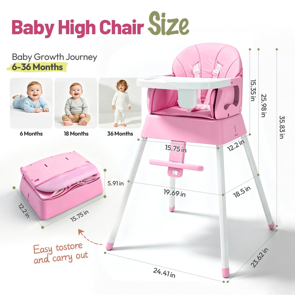 5 in 1 Foldable Baby High Chair E669