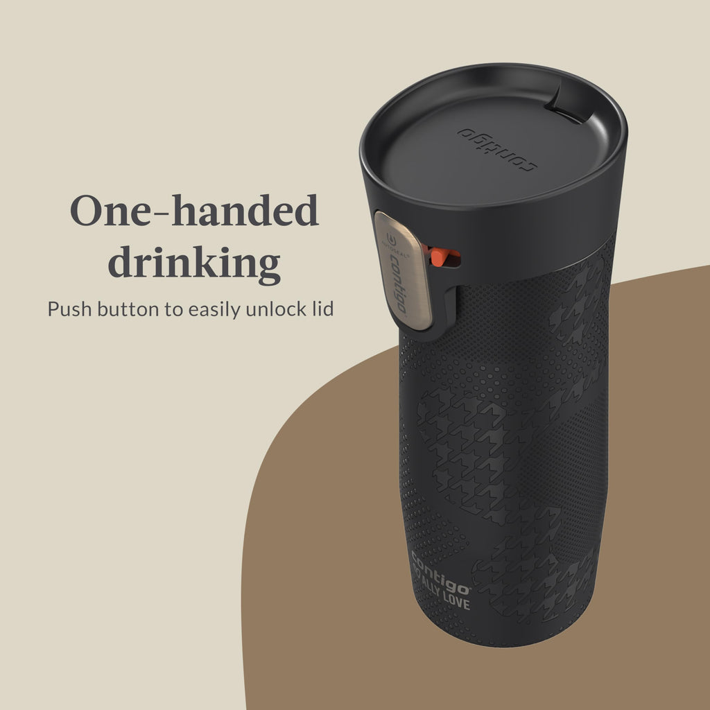 Stainless Steel Vacuum-Insulated Travel Mug with Autoseal and Easy Clean Lid, 16oz Q34649