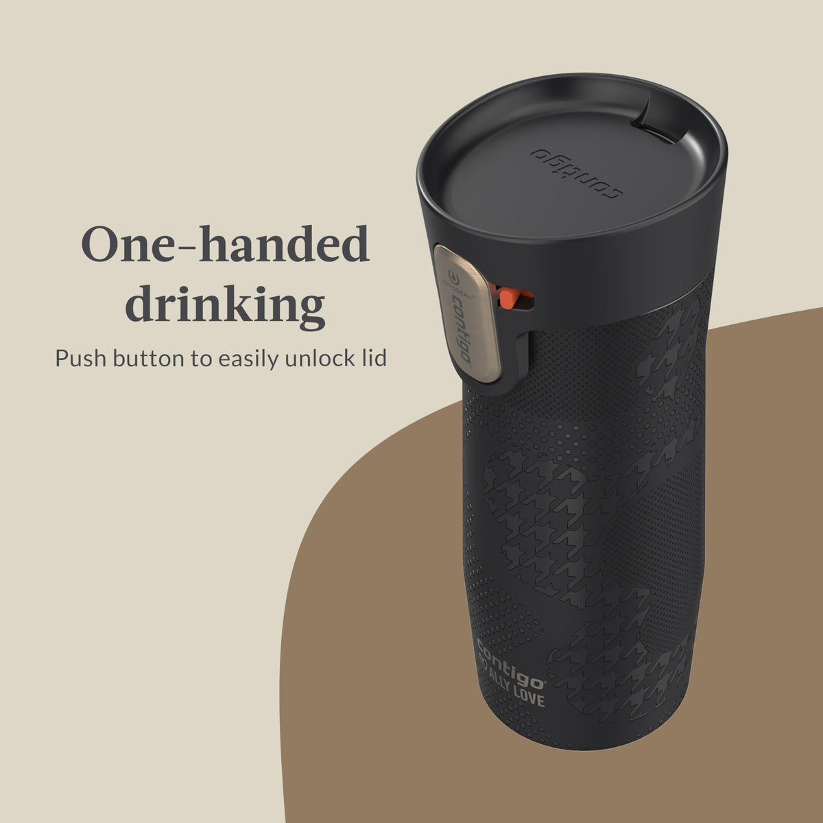 Stainless Steel Vacuum-Insulated Travel Mug with Autoseal and Easy Clean Lid, 16oz Q34649