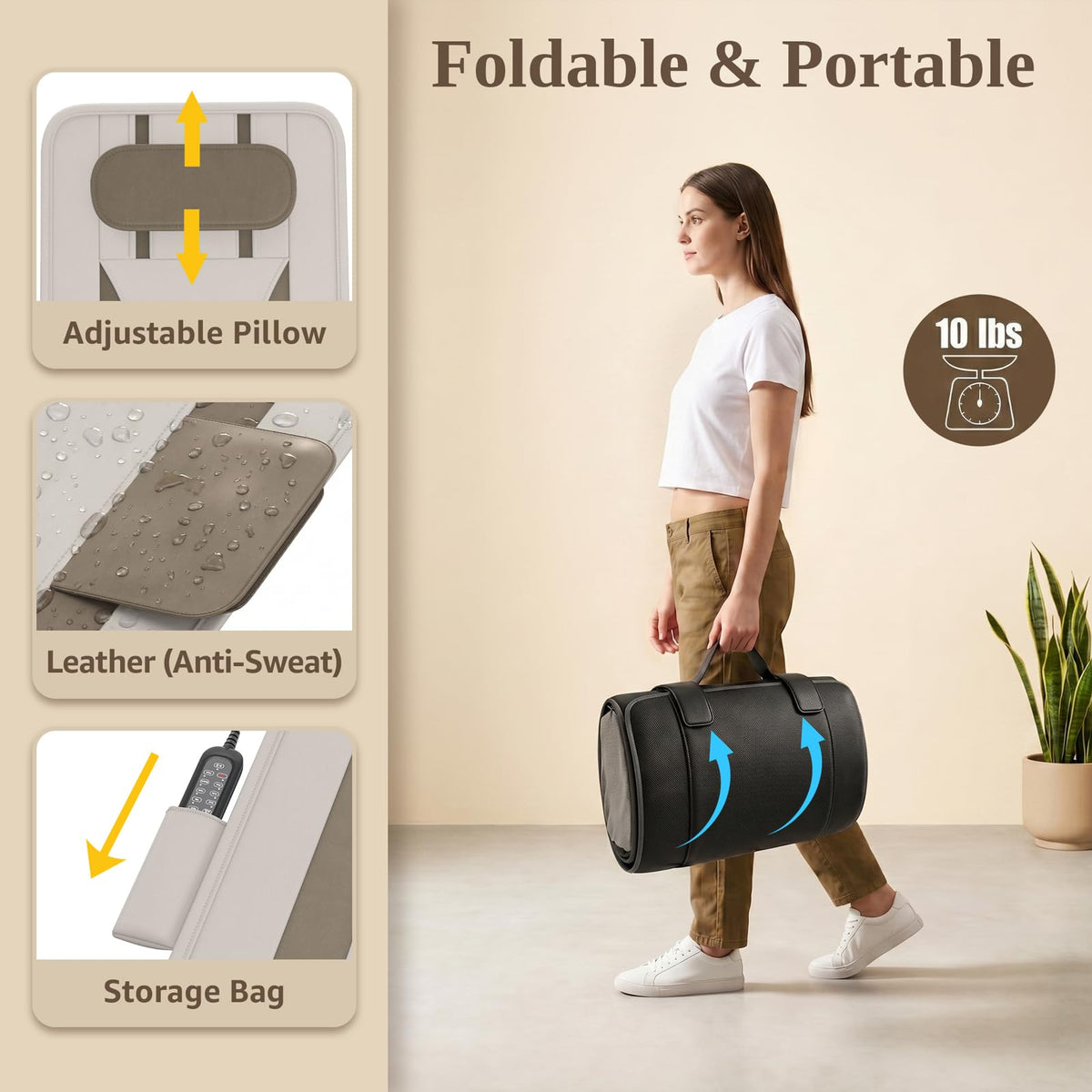 Full Body Massage Mat with Heat, Foldable L735