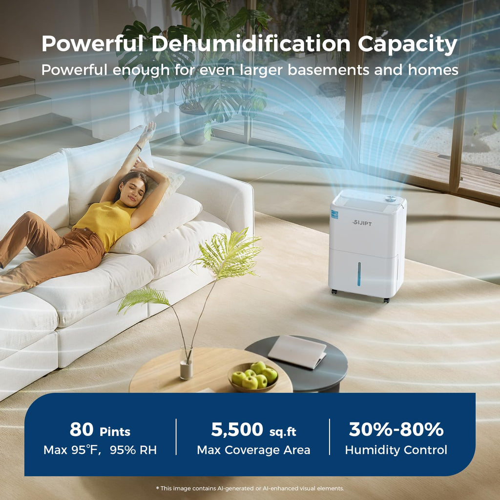 80 Pints Dehumidifier with Pump O432