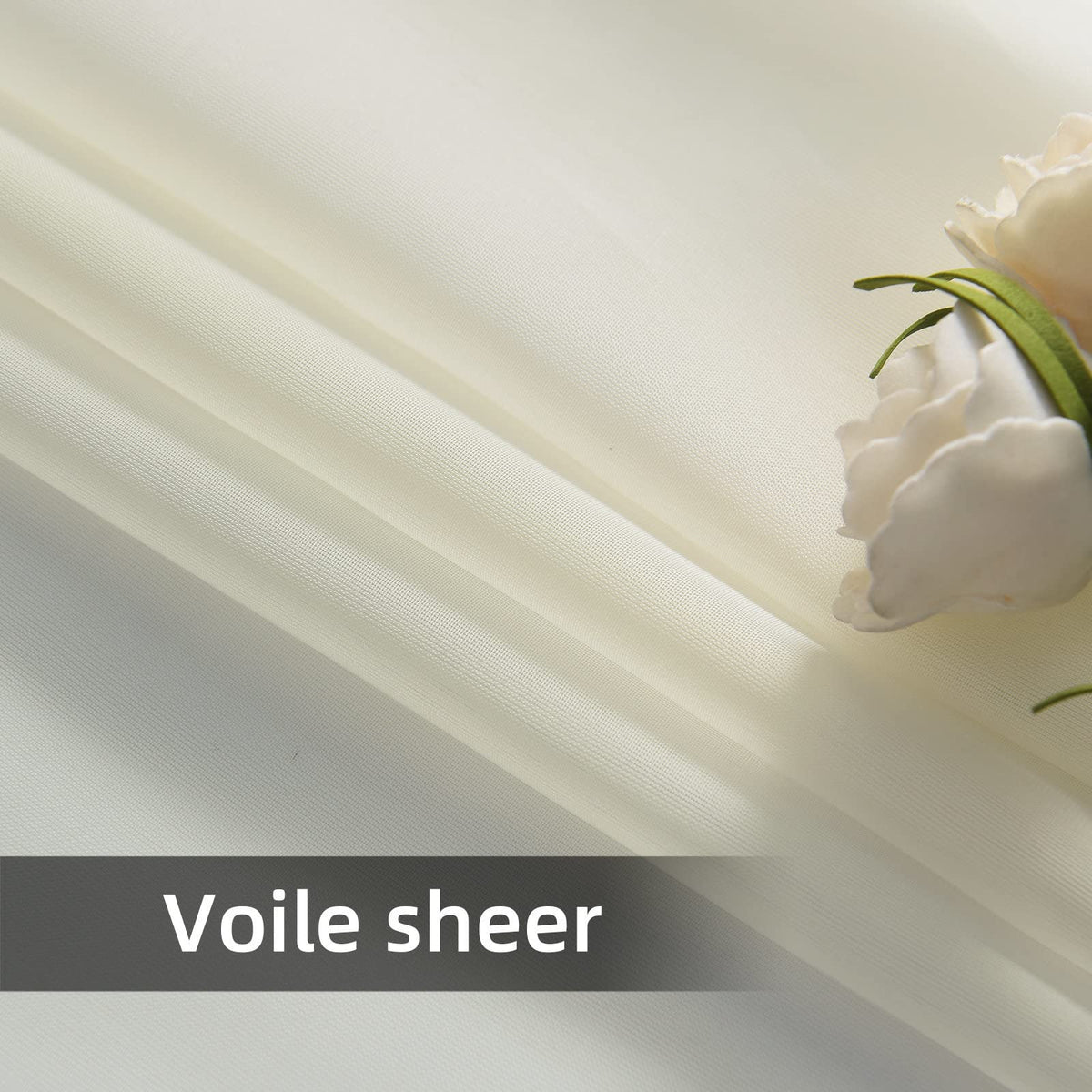 Solid Sheer Rod Pocket Curtain 2 Panels 52 Inch Width 84 Inch Long U686