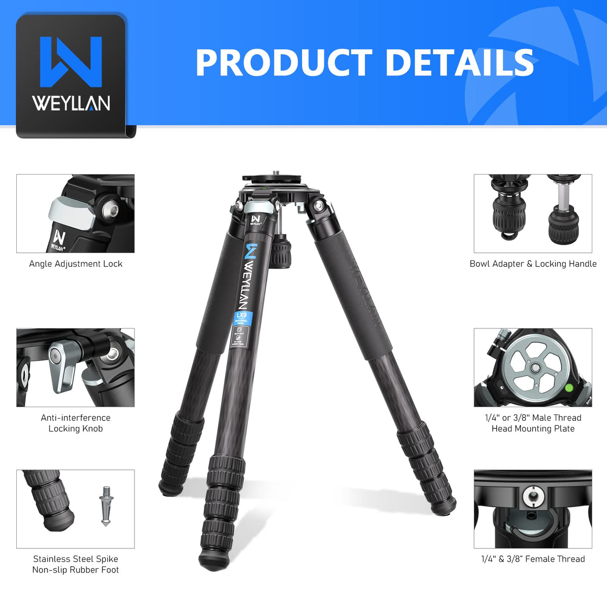 Carbon Fiber Tripod with 75mm Bowl and Adapter K61102