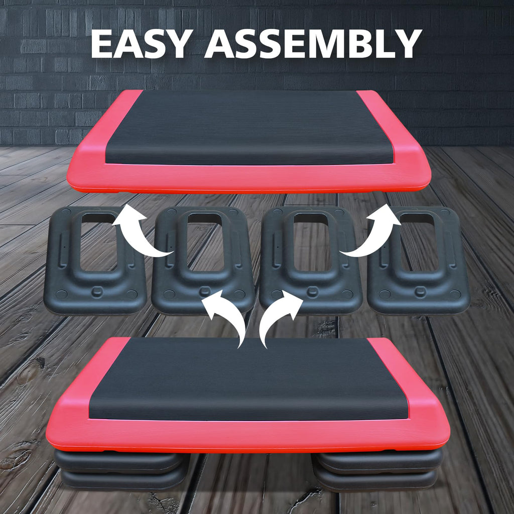 28.5'' Adjustable Aerobic Step Platform with 4 Stackable Risers Z365