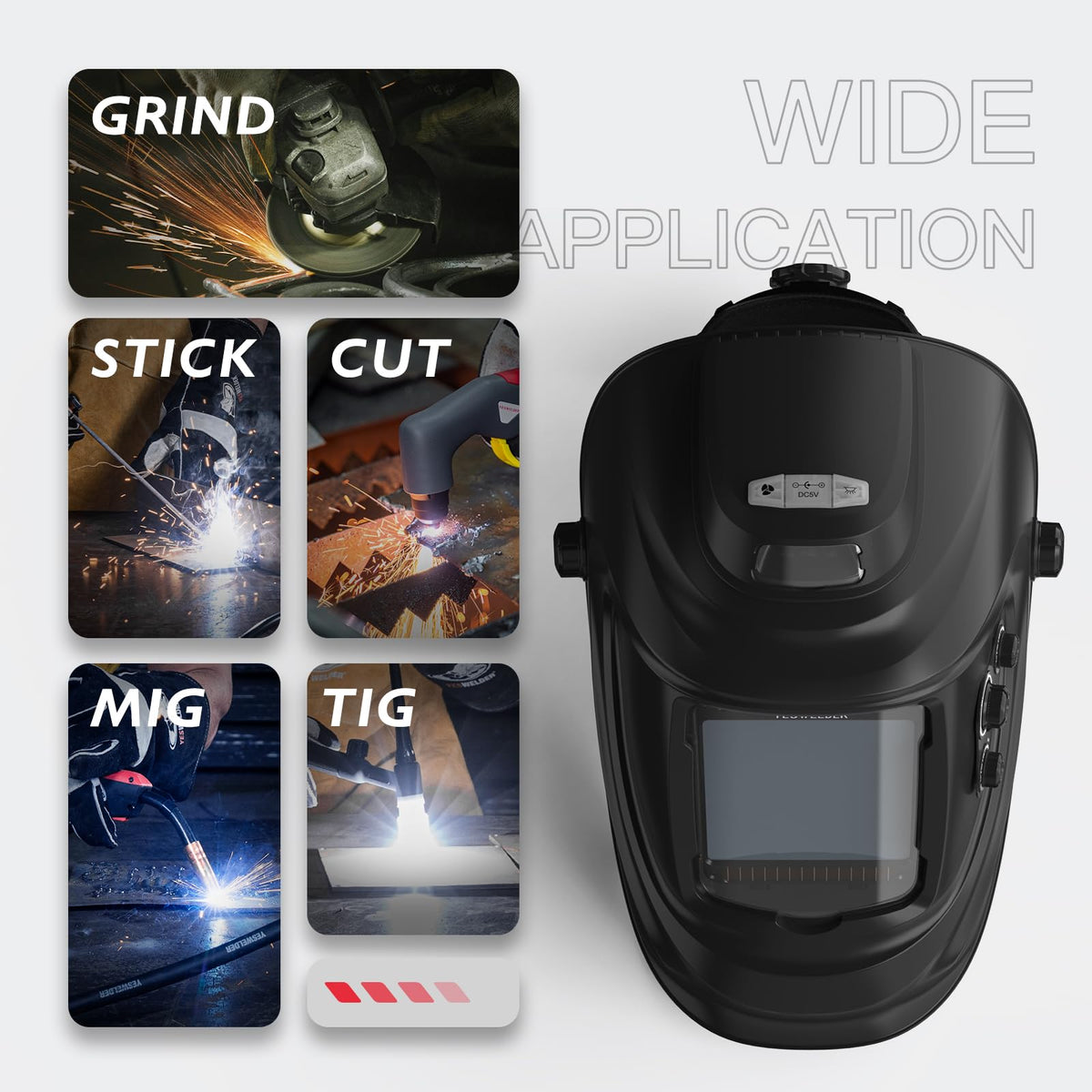 Welding Helmet with Fan and Work Light Y970
