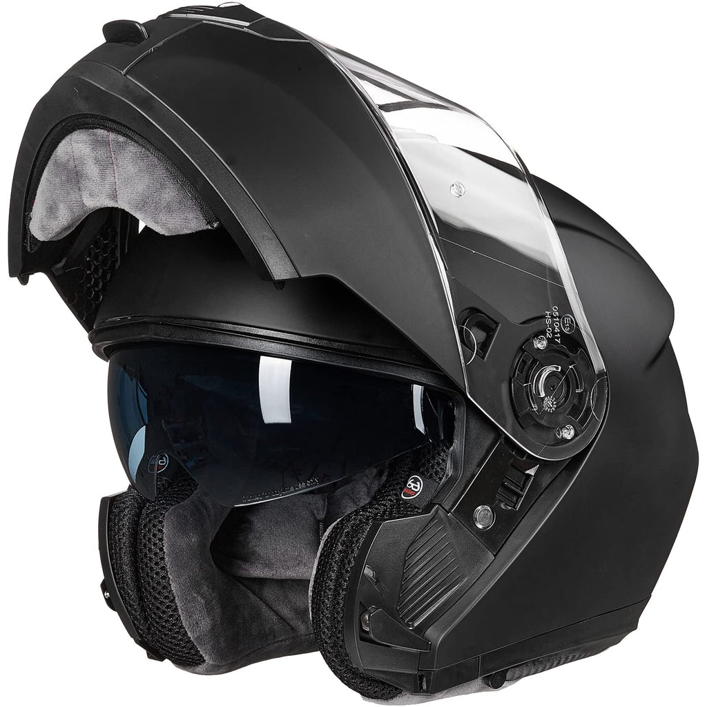 Matte Black Large Modular Full Face Motorcycle Helmet F15028