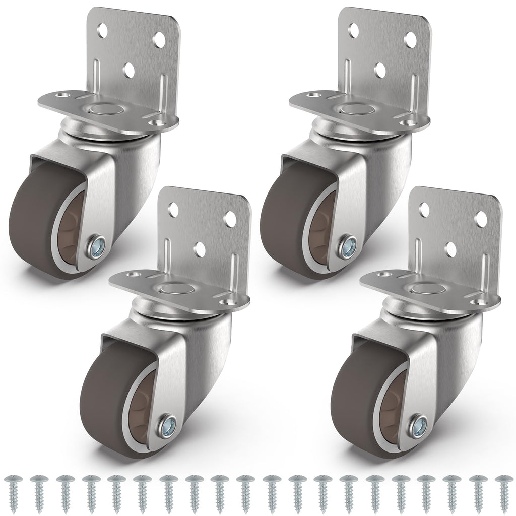 1" Swivel Plate Casters, 4 Pcs J16469