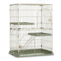 3/4-Tier Wire Cat Cage Playpen Kennel with Hammock and 3 Platforms L16375