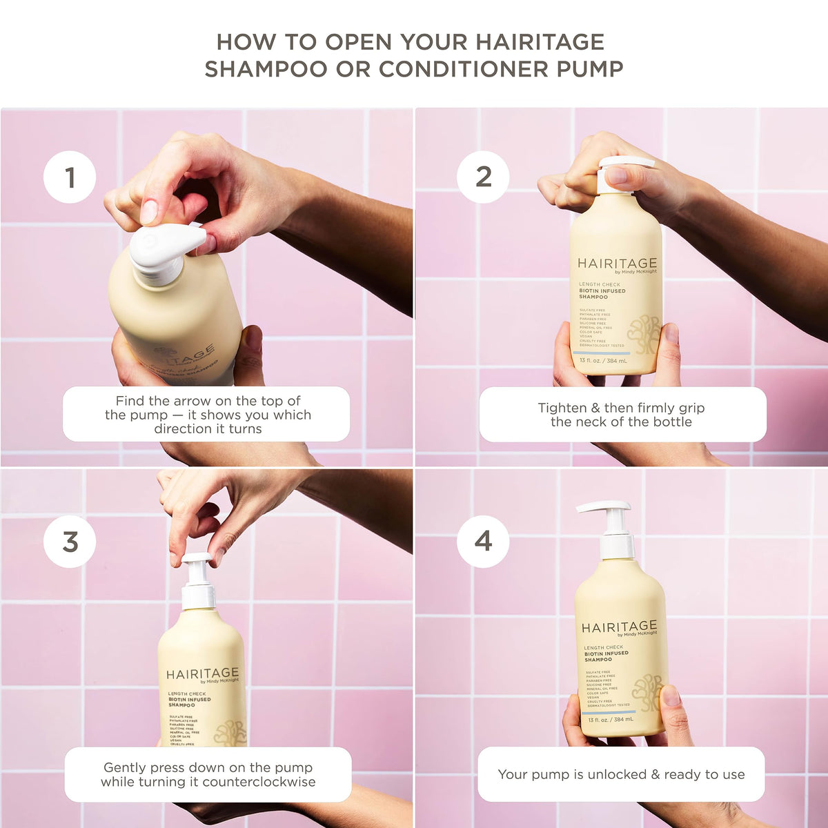Biotin Castor Oil Shampoo & Conditioner, Eye Stick + Shea Butter Lip Balm P14526