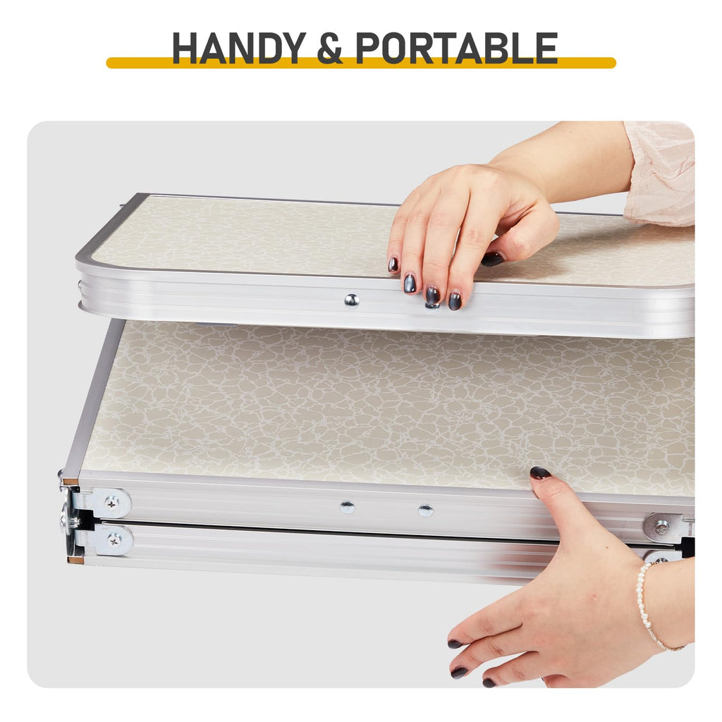 3ft Adjustable Height Aluminum Folding Camping Table U717883