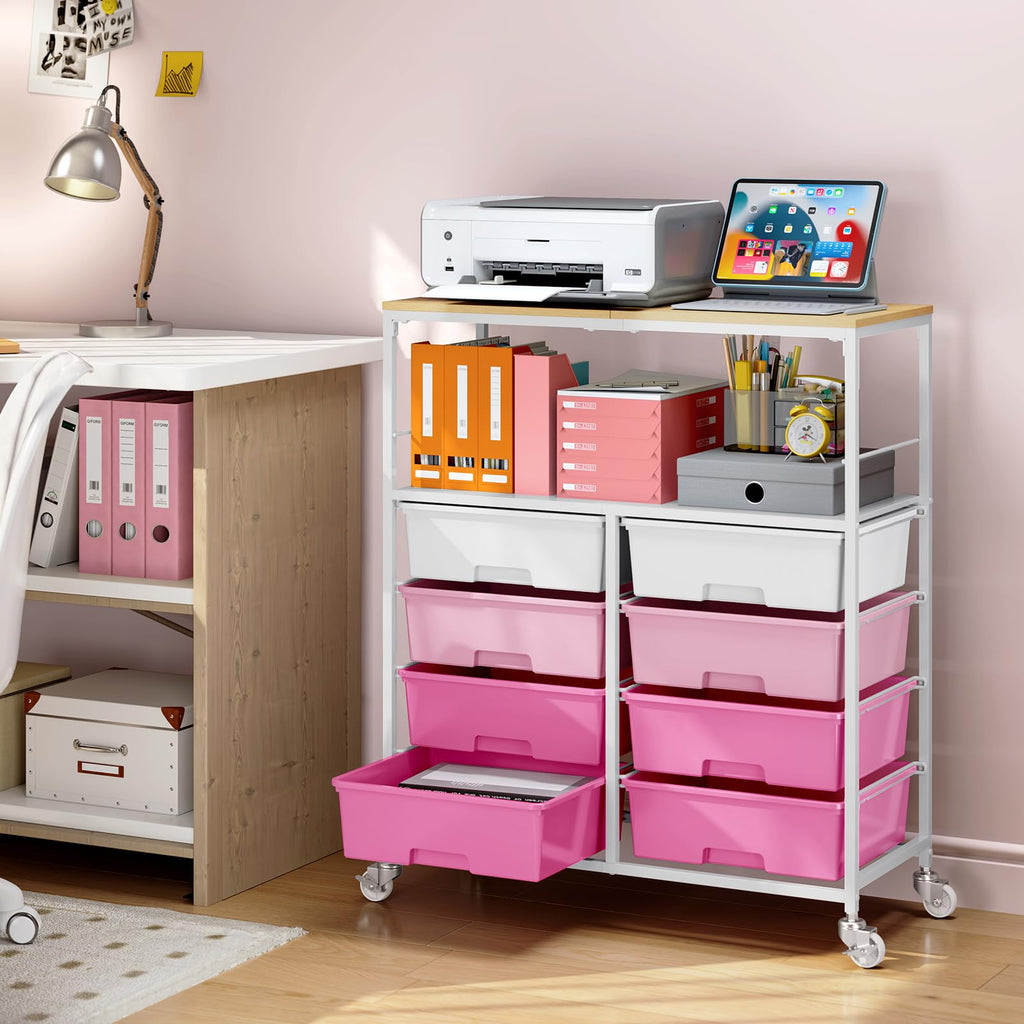 Rolling Storage Cart with 8 Drawers H4530