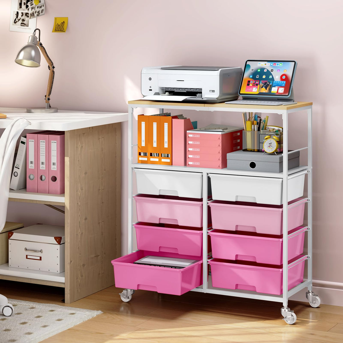 Rolling Storage Cart with 8 Drawers H4530